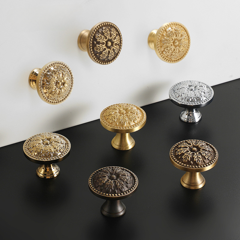 1pcs Satin Brass Cabinet Door  - огляд і ціна Vintage Furniture Hardware Pulls