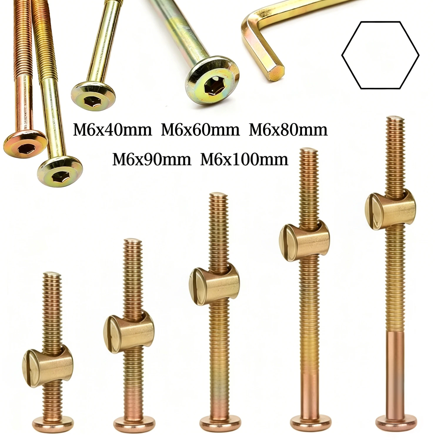 10/20Pcs M6 Hex Socket Head Ca - огляд і ціна Furniture Hardware Barrel Nut