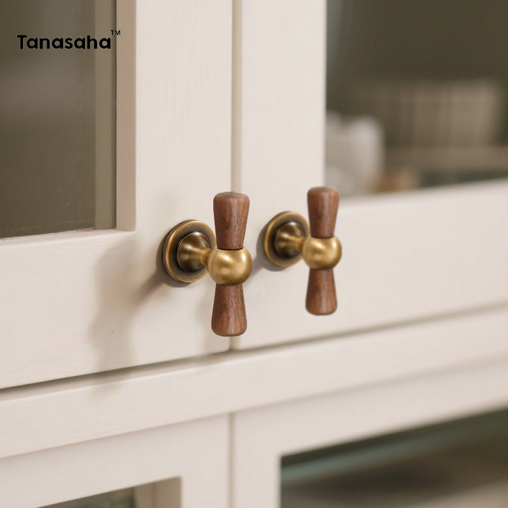 Vintage Walnut Brass Handle Ro - огляд і ціна Vintage Furniture Hardware Pulls